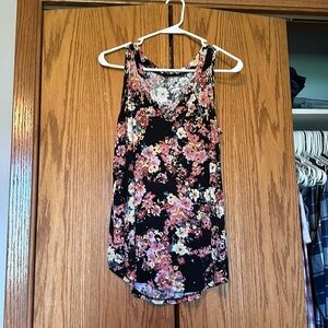 Maurice’s black and floral print tank